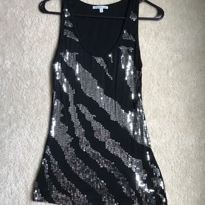 Black casual shirt with silver sequence